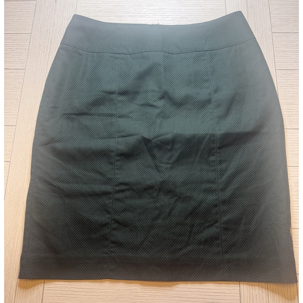 Worthington Women's Green Polka Dot Pencil Mini Skirt Lined Zip‎ Close Sz 10